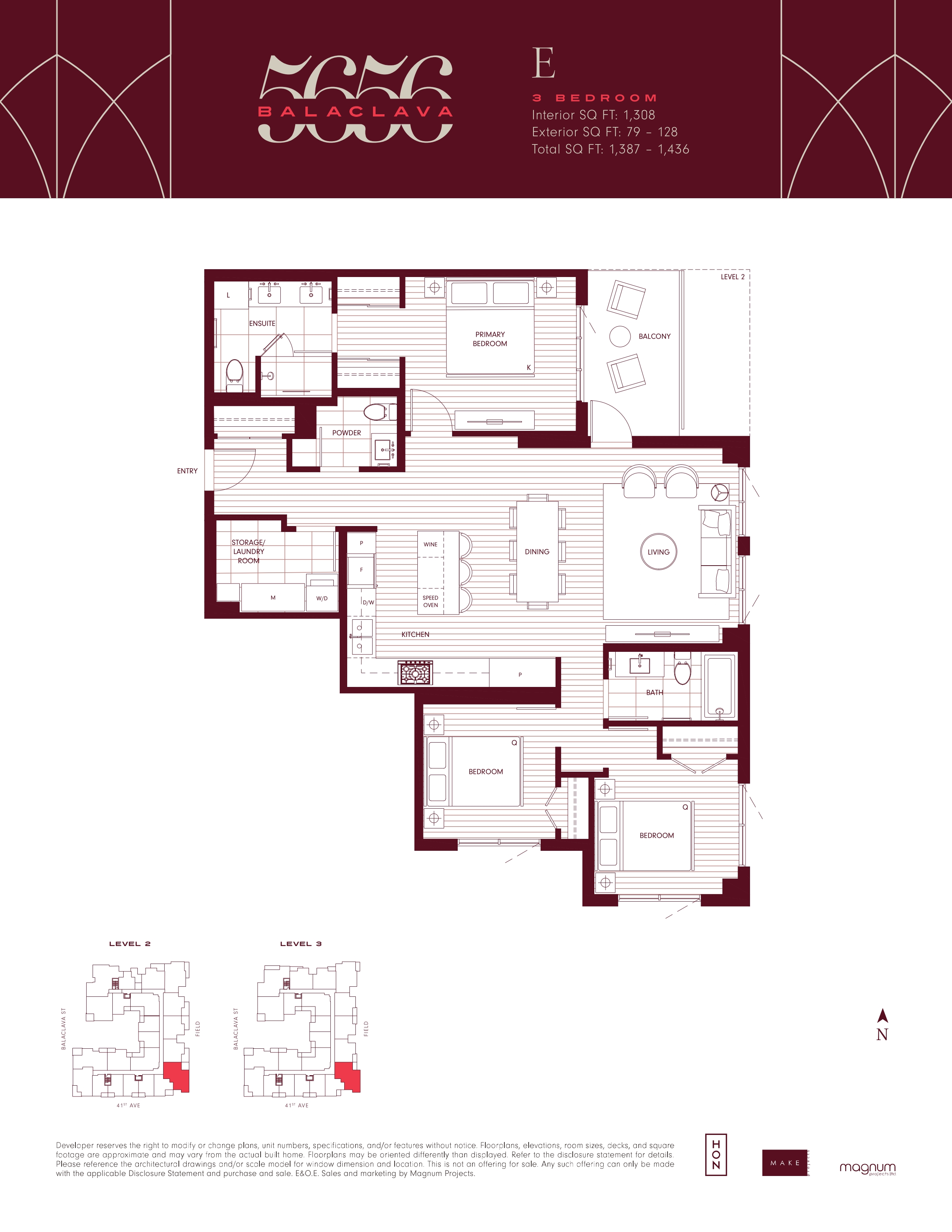 E,E1 Floor Plan of 5656 Balaclava Condos with undefined beds