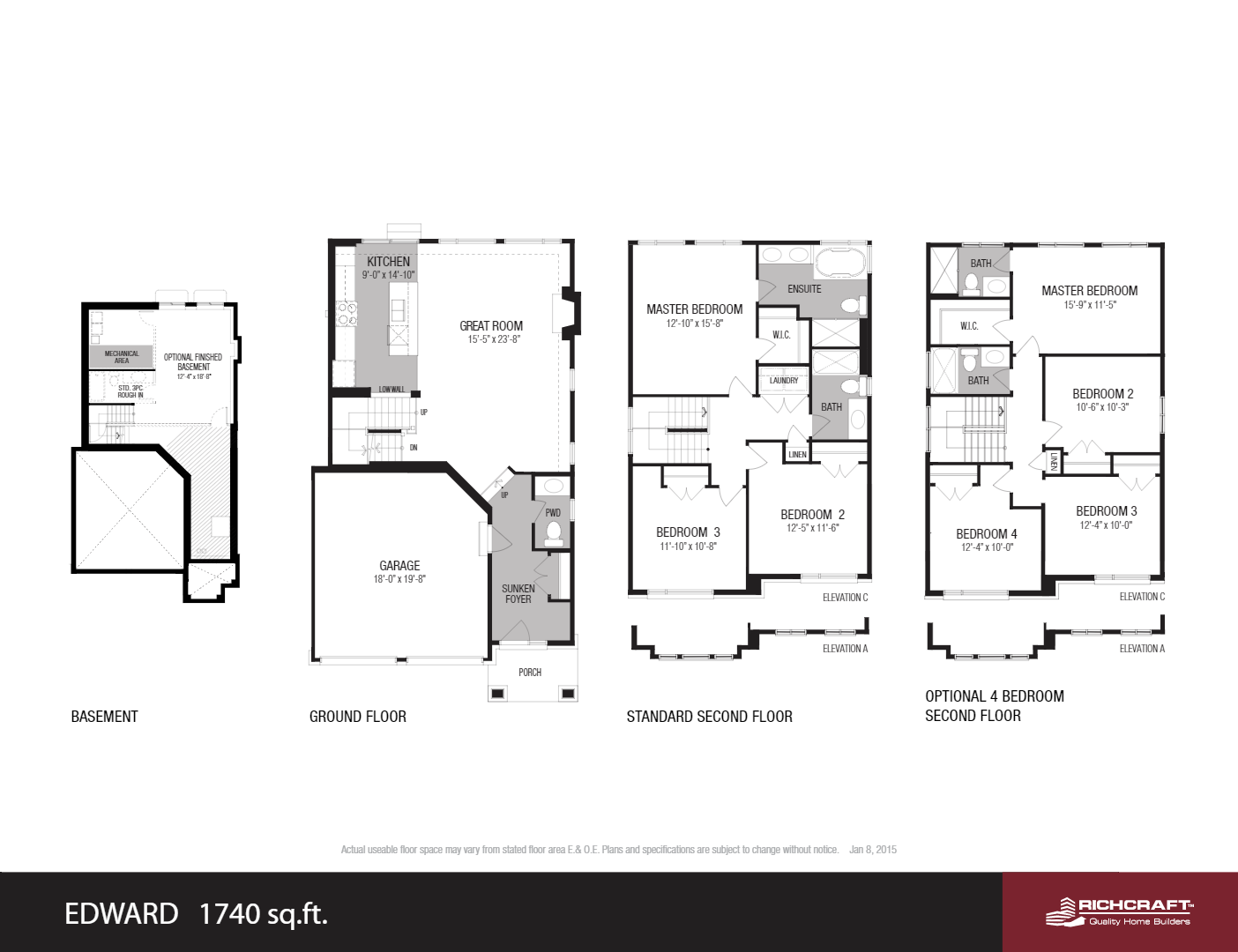 Edward Floor Plan of Trailsedge Towns with undefined beds
