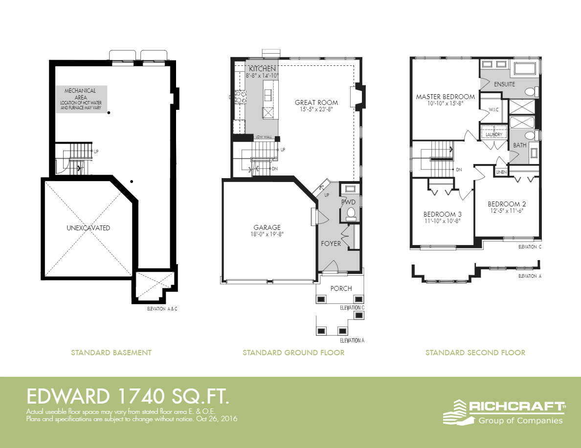 Edward Floor Plan of Riverside South Richcraft Homes with undefined beds