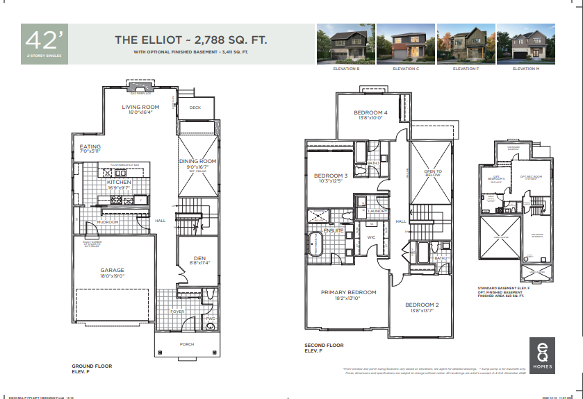 The Elliot Floor Plan of Pathways at Findlay Creek eQ Homes with undefined beds