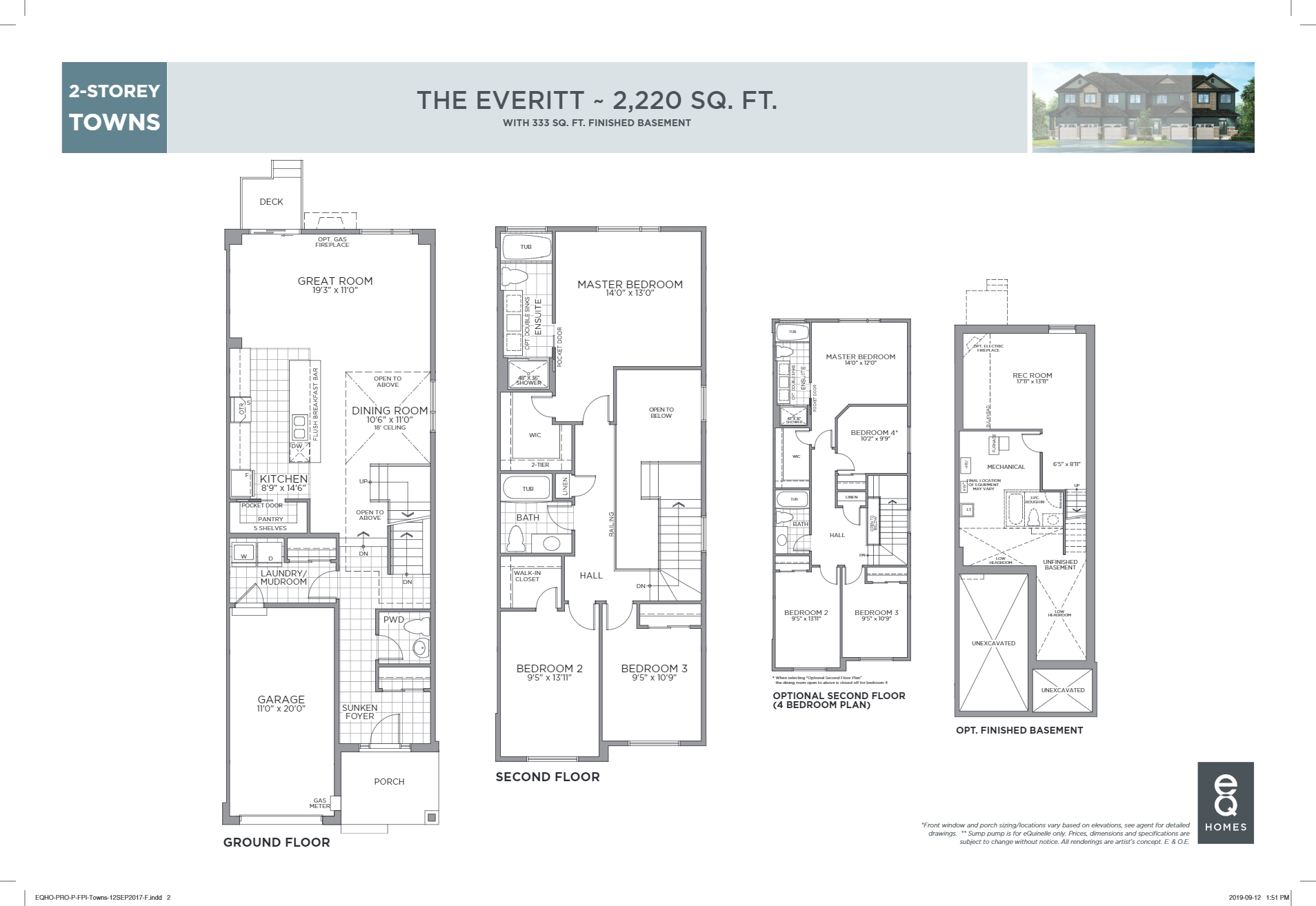 The Everitt Floor Plan of Provence, Orleans Town with undefined beds