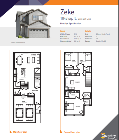 Zeke Floor Plan of Keswick Landing Coventry Homes with undefined beds