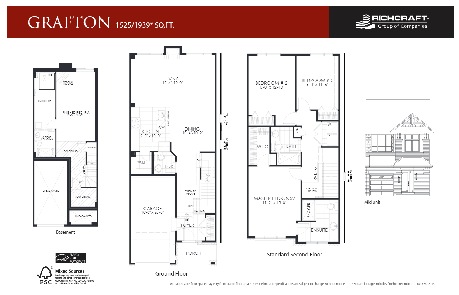 Grafton Floor Plan of Trailsedge Towns with undefined beds