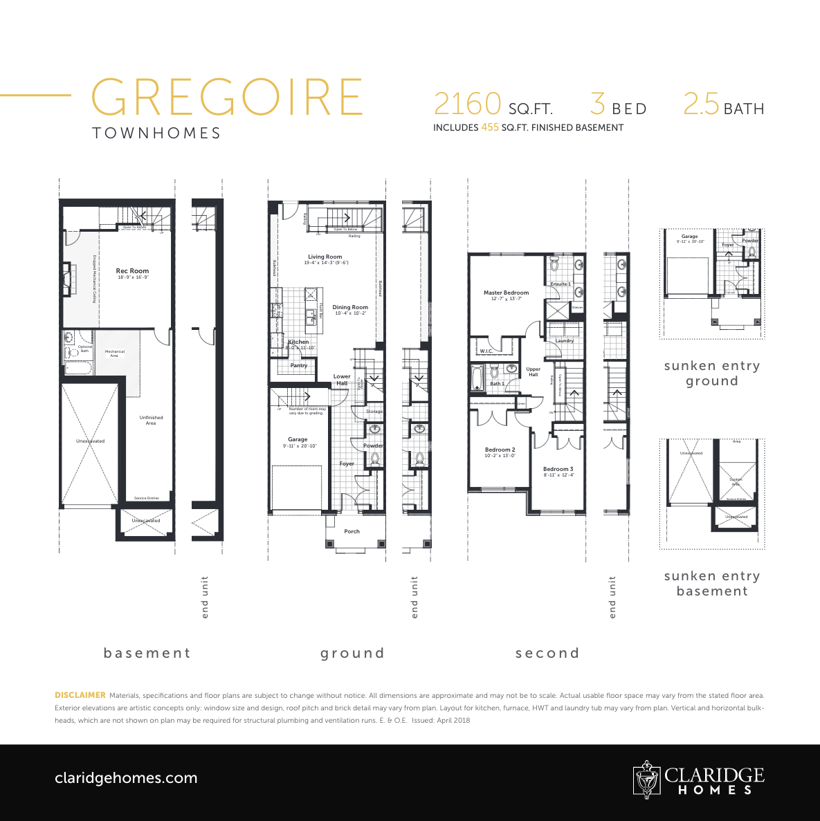 Gregoire Floor Plan of River's Edge Claridge Homes with undefined beds