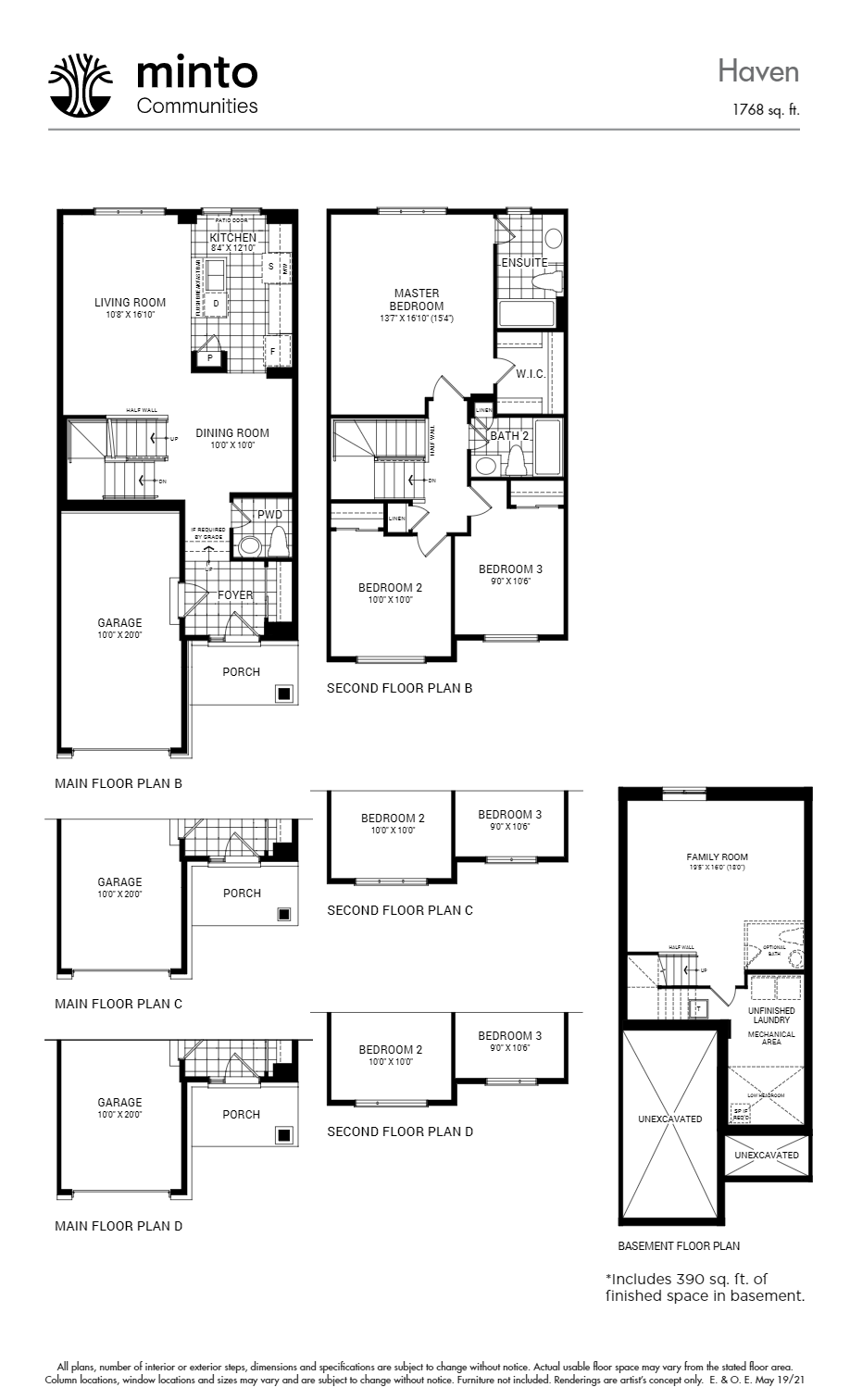 Haven Floor Plan of Avalon Vista by Minto Communities with undefined beds