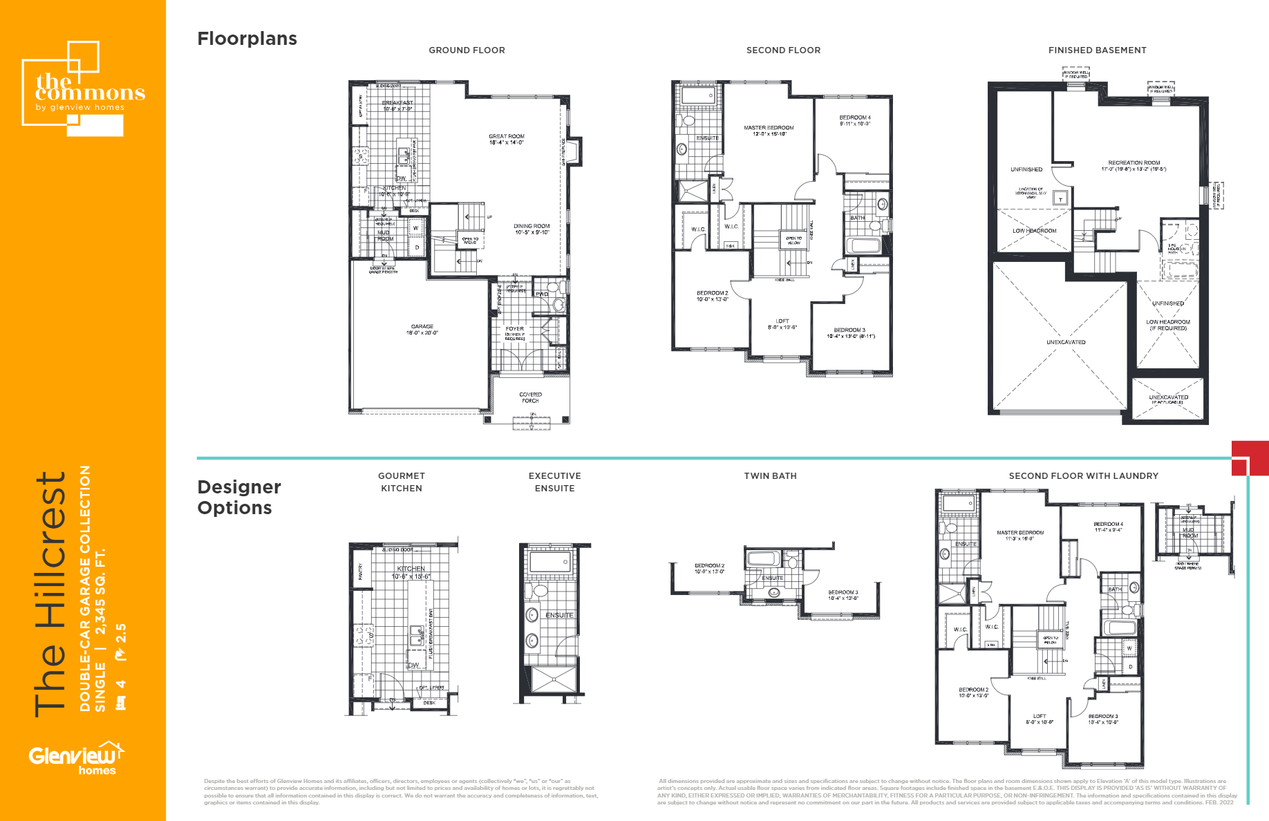 The Hillcrest Floor Plan of The Commons Towns with undefined beds
