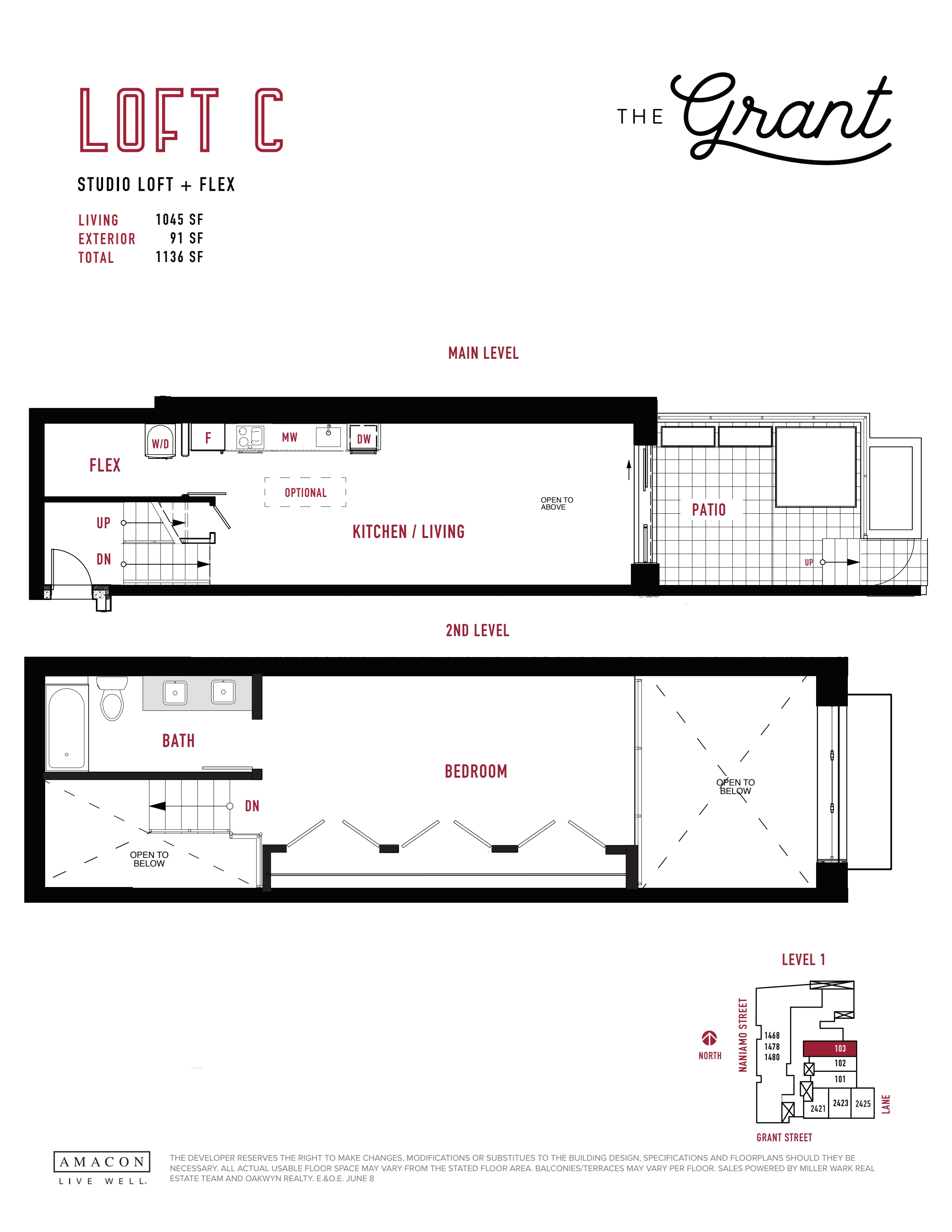 LOFT C Floor Plan of The Grant Condos with undefined beds