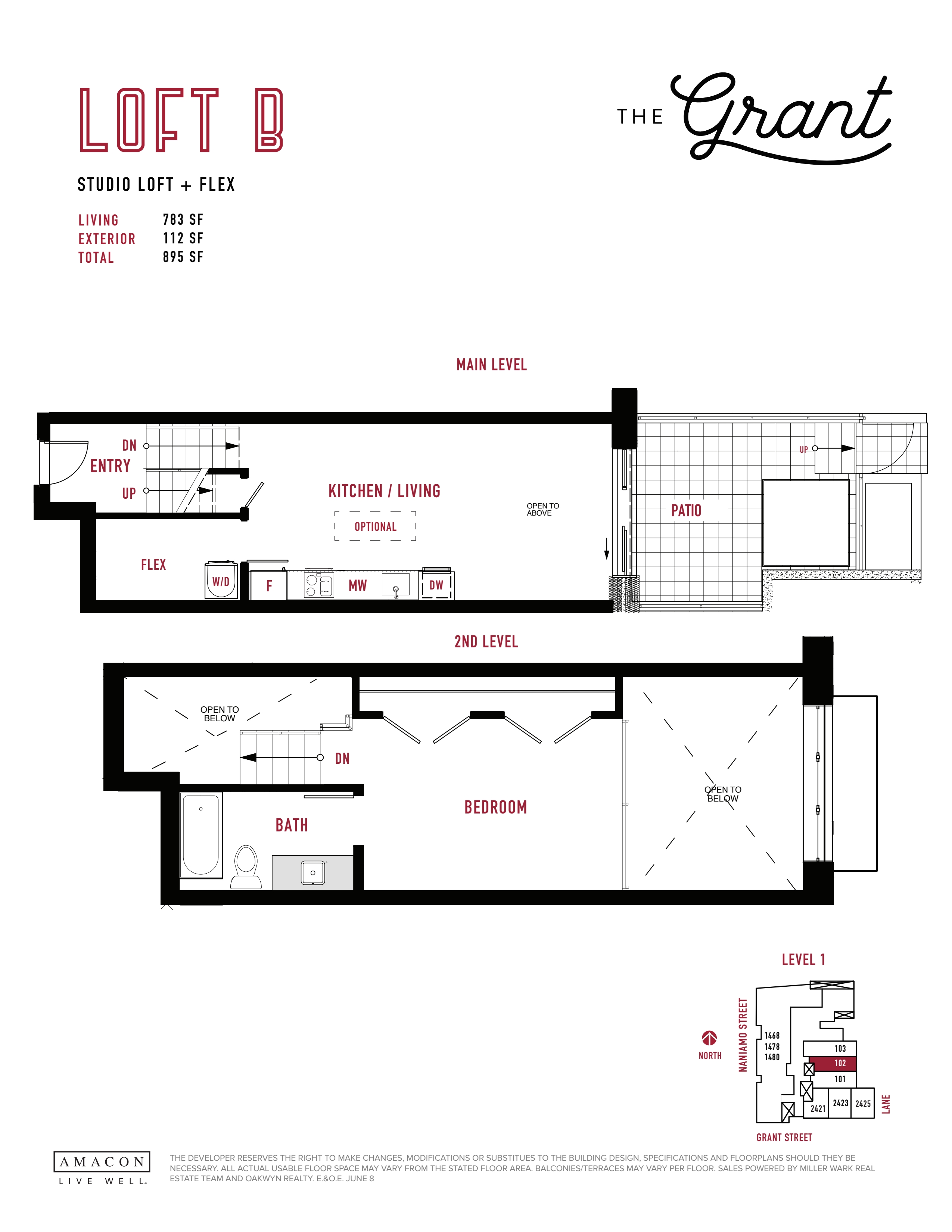 Loft B Floor Plan of The Grant Condos with undefined beds