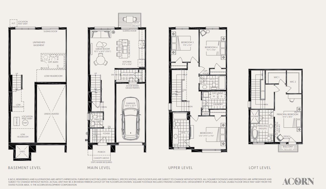 TH-3E Floor Plan of Acorn Towns with undefined beds
