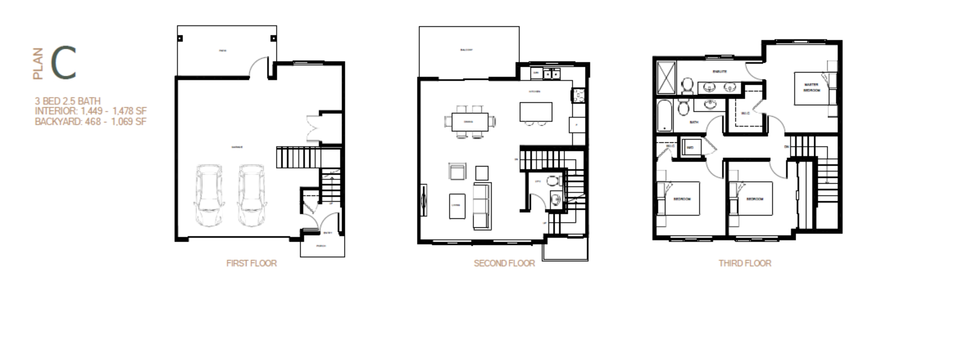 C Floor Plan of Park and Maven Towns with undefined beds