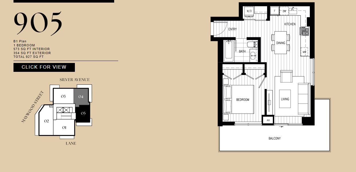 B1 Floor Plan of Contour Metrotown Condos with undefined beds