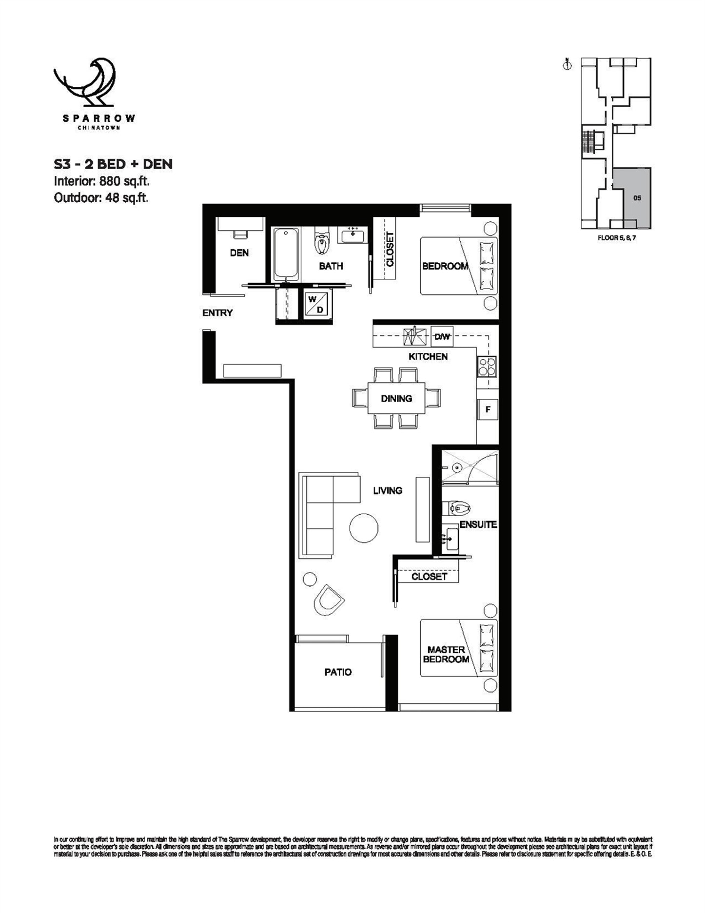 605 Floor Plan of Sparrow Condos with undefined beds