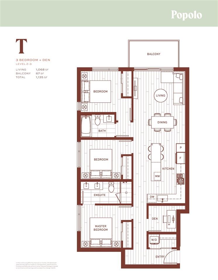 T Floor Plan of Popolo Condos with undefined beds