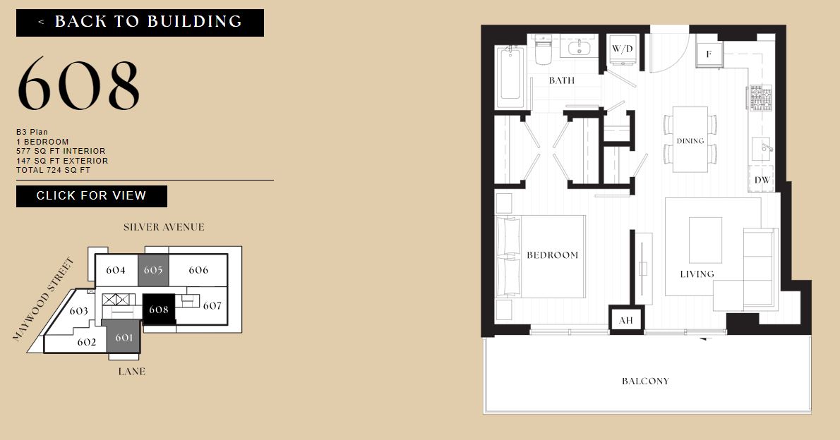 B3 Floor Plan of Contour Metrotown Condos with undefined beds