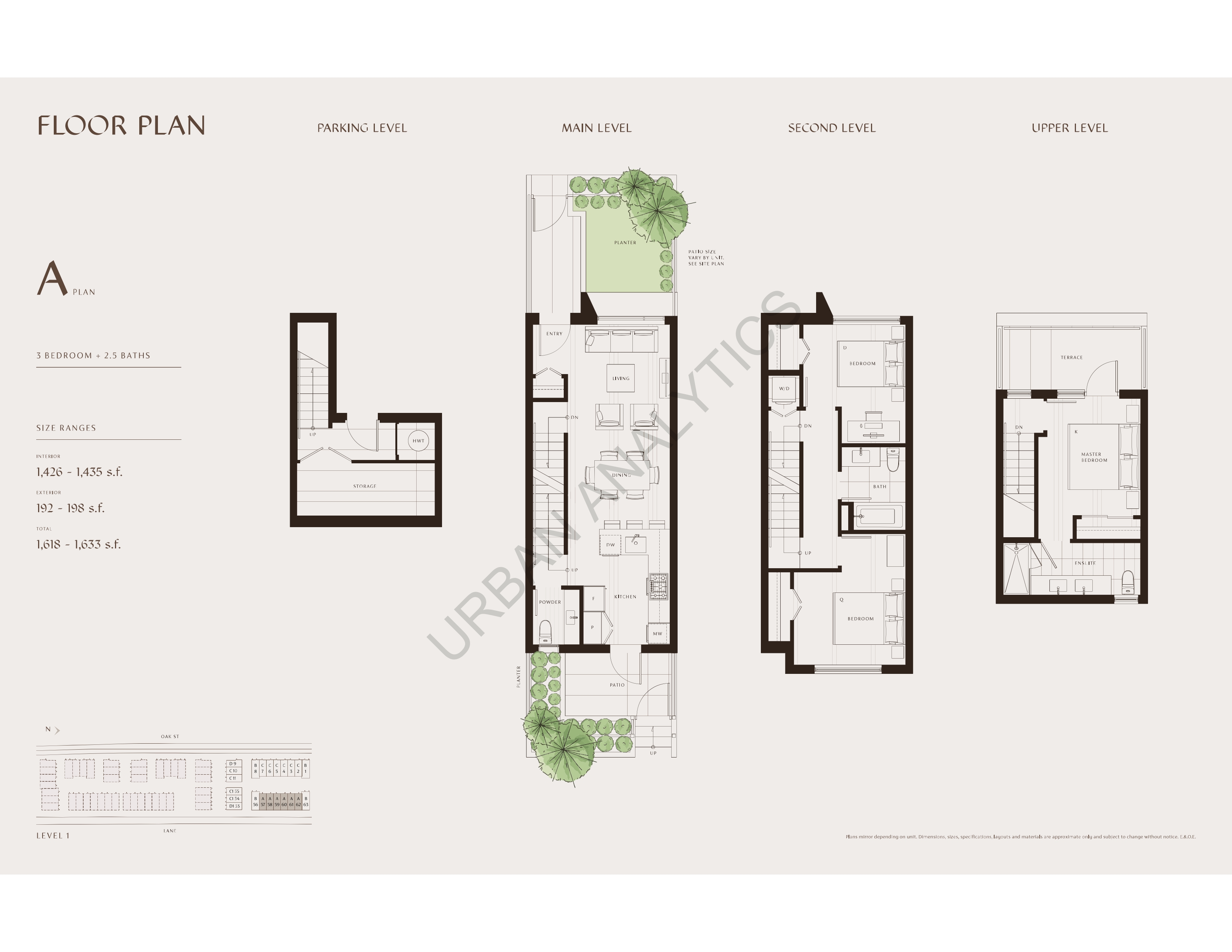 A34 Floor Plan of West Oak Towns with undefined beds