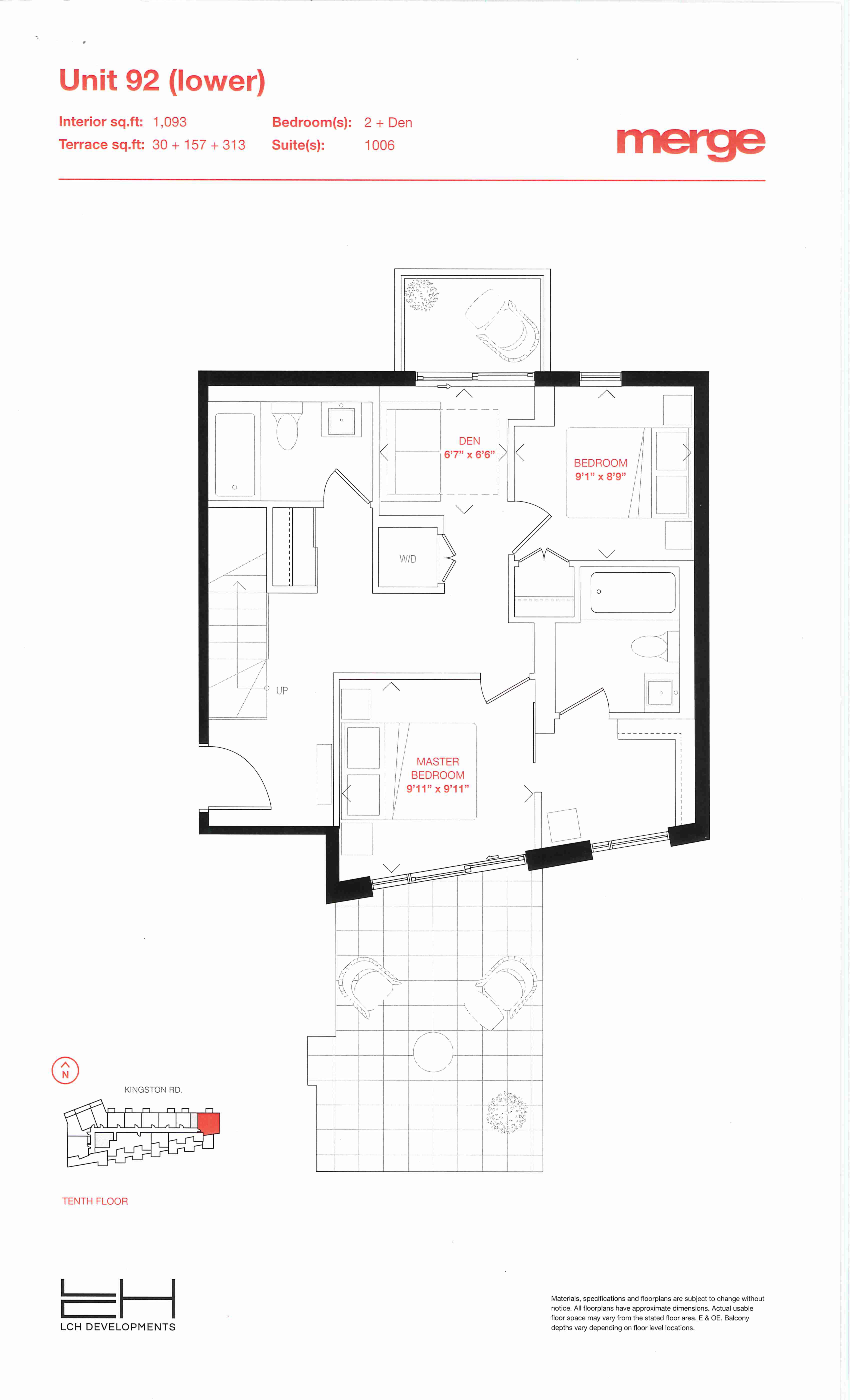  92 (2 Storey)  Floor Plan of Merge Condos with undefined beds