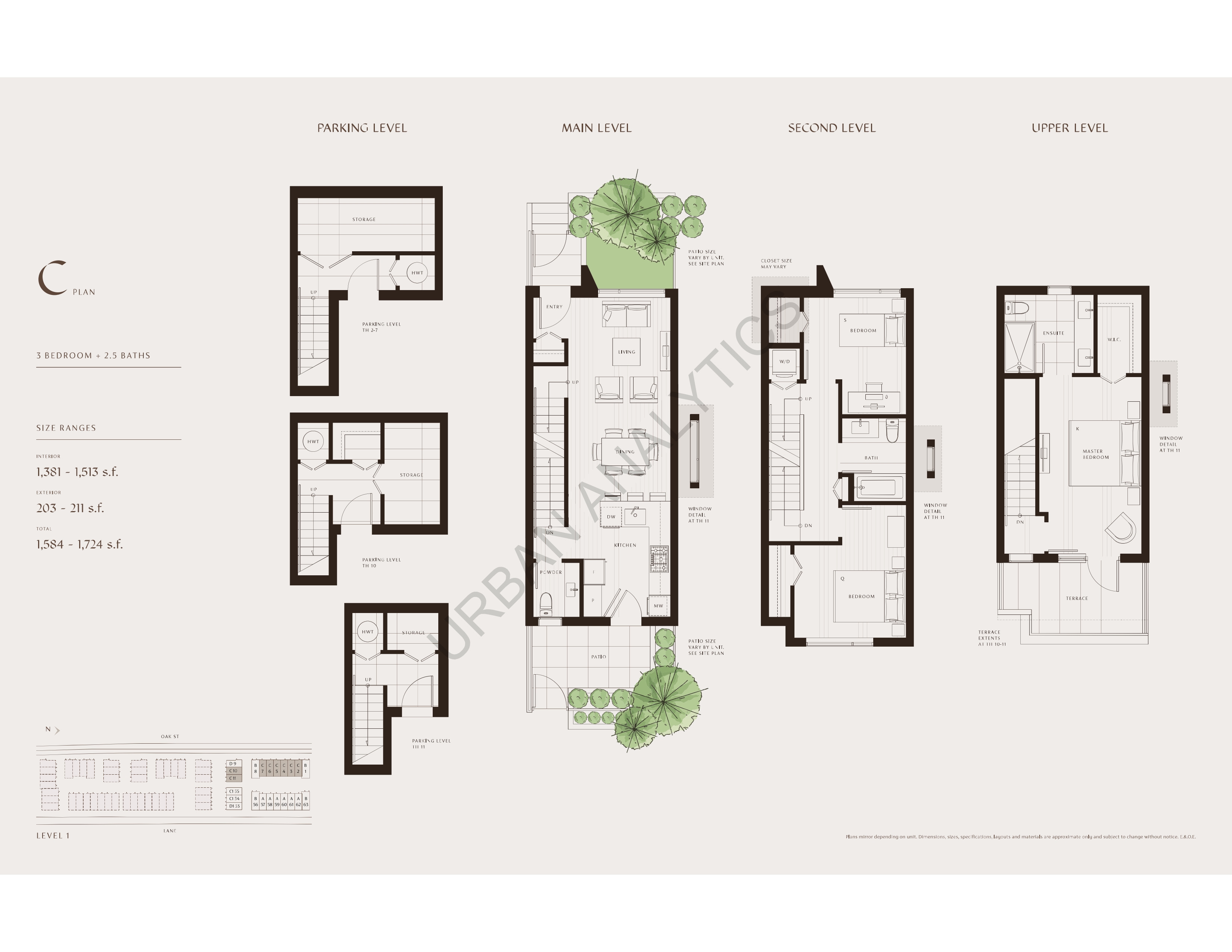  C 26,27  Floor Plan of West Oak Towns with undefined beds