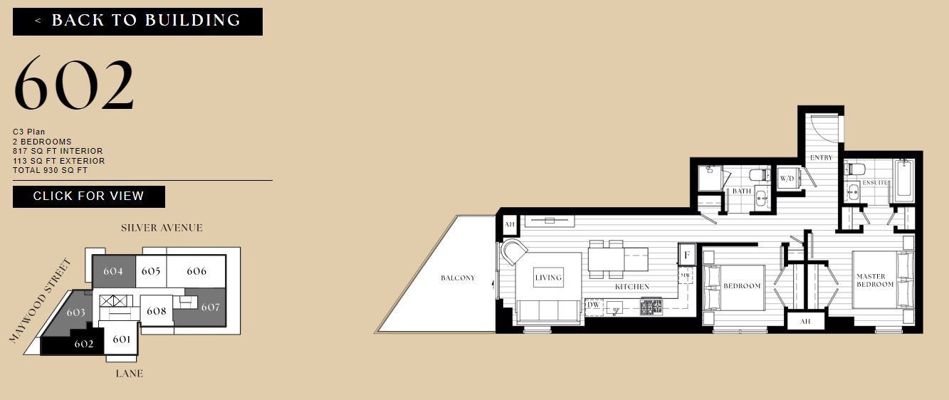 C3 Floor Plan of Contour Metrotown Condos with undefined beds