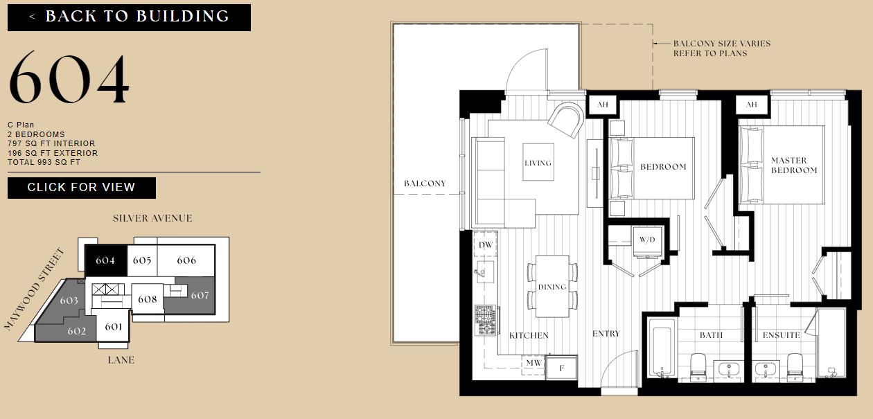 C Floor Plan of Contour Metrotown Condos with undefined beds