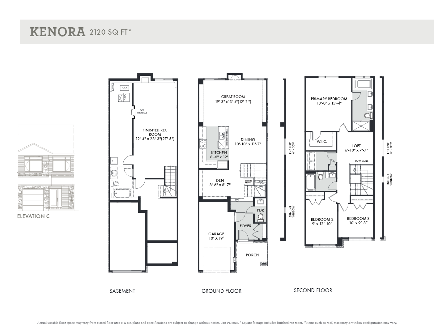 Kenora Floor Plan of Pathways at Findlay Creek Towns with undefined beds
