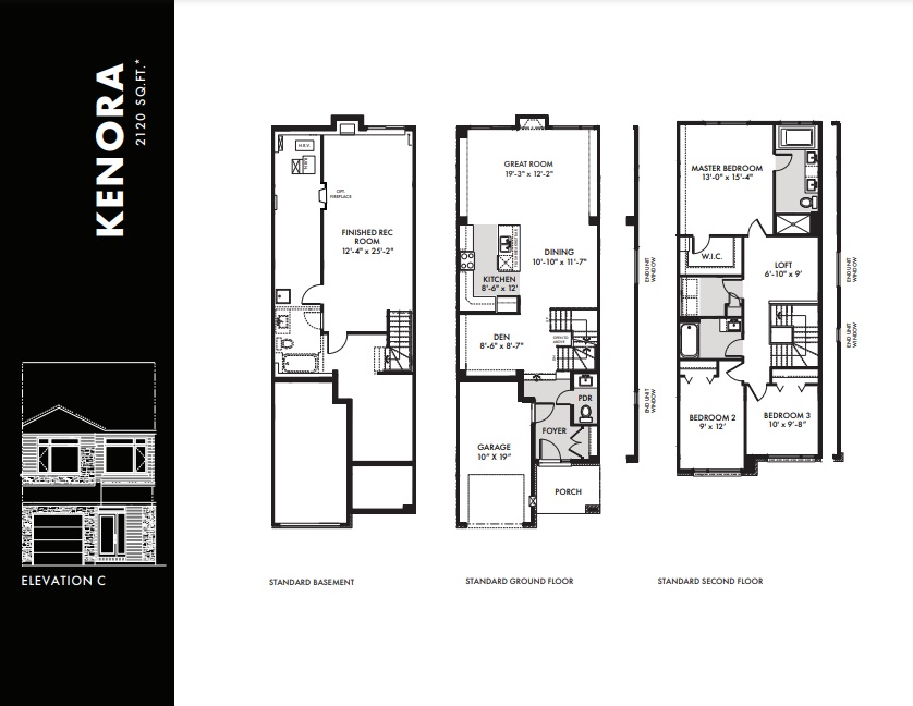 Kenora Floor Plan of Riverside South Richcraft Homes with undefined beds