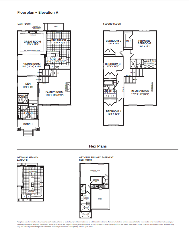 Kingwood 4-Bedroom Floor Plan of Mahogany Towns with undefined beds