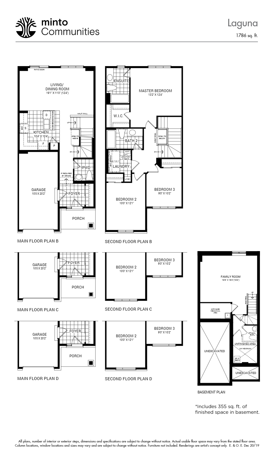 Laguna Floor Plan of Avalon Vista by Minto Communities with undefined beds