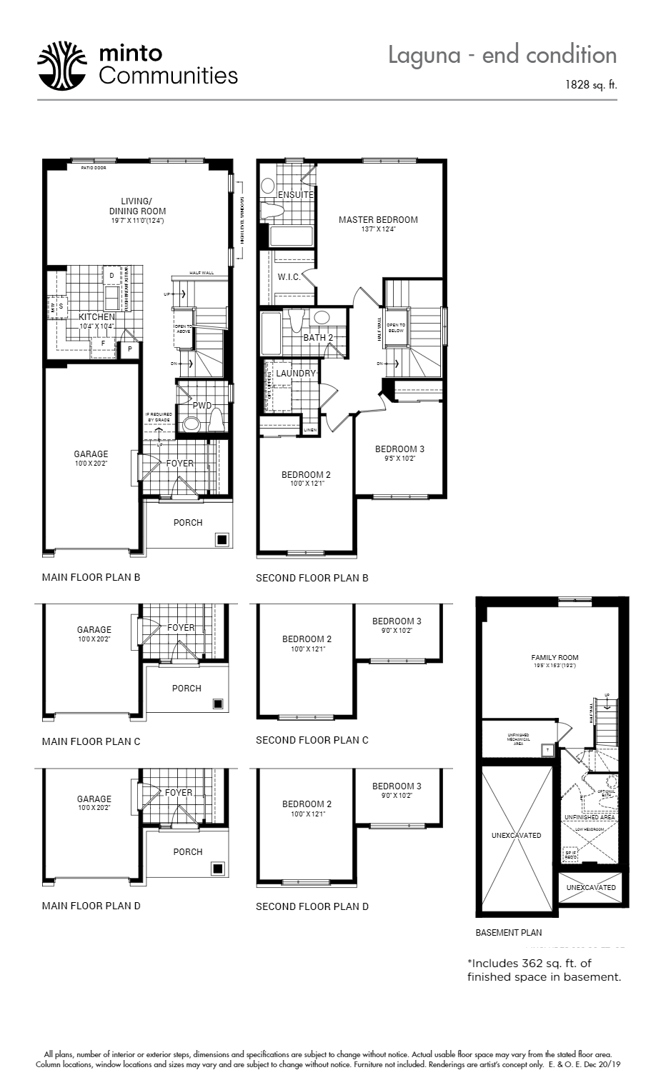 Laguna End Floor Plan of Avalon Vista by Minto Communities with undefined beds