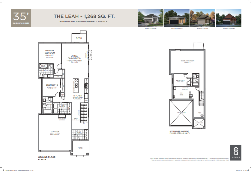The Leah Floor Plan of Pathways at Findlay Creek eQ Homes with undefined beds