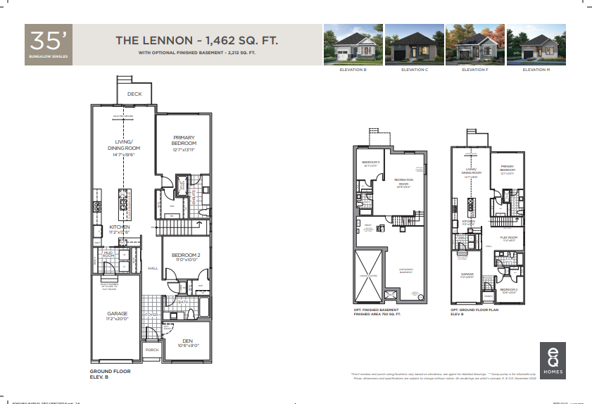 The Lennon Floor Plan of Pathways at Findlay Creek eQ Homes with undefined beds