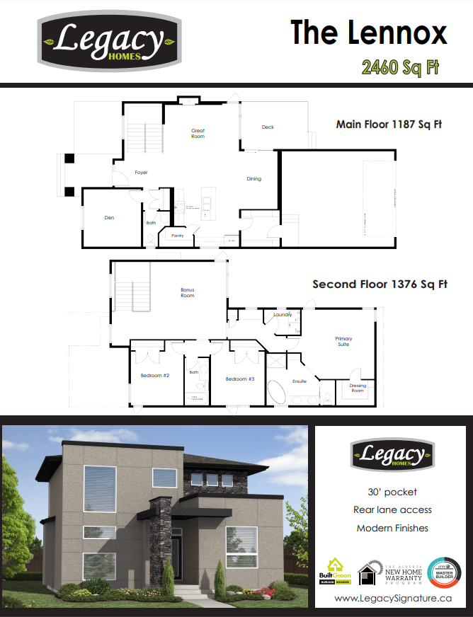 Lennox Floor Plan of Keswick on the River Legacy Homes with undefined beds