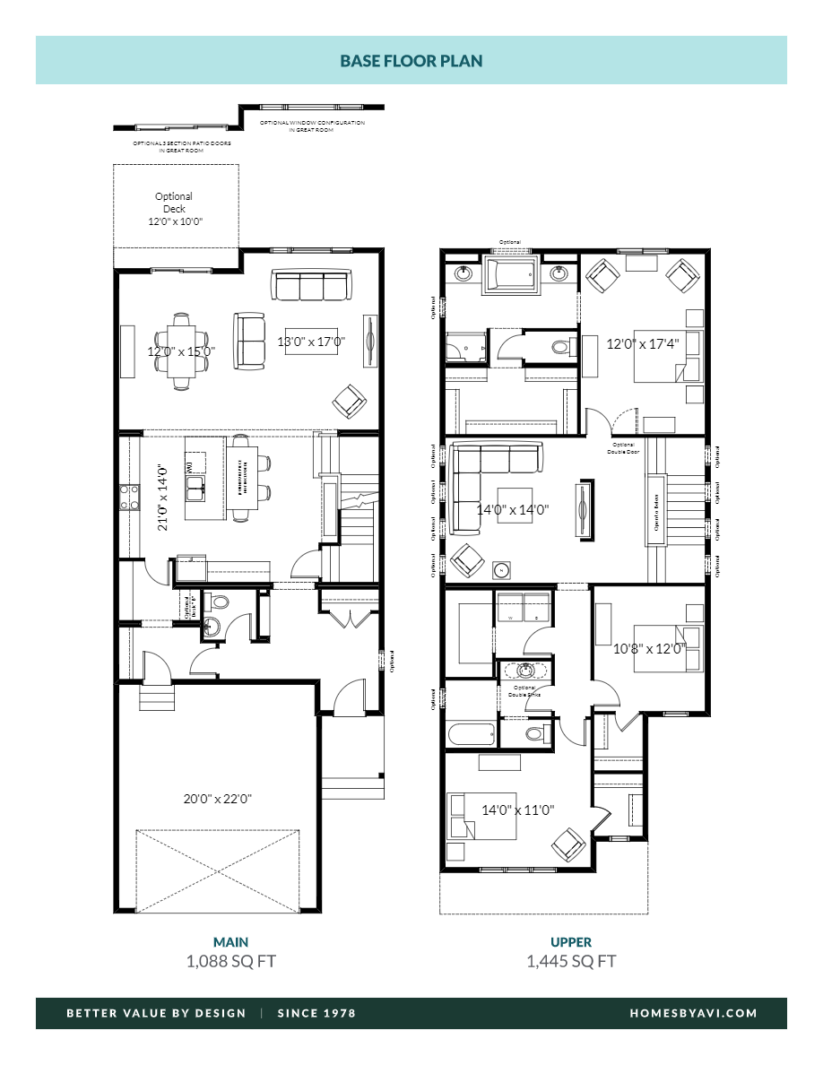 The Lincoln Floor Plan of The Orchards at Ellerslie Homes by Avi with undefined beds