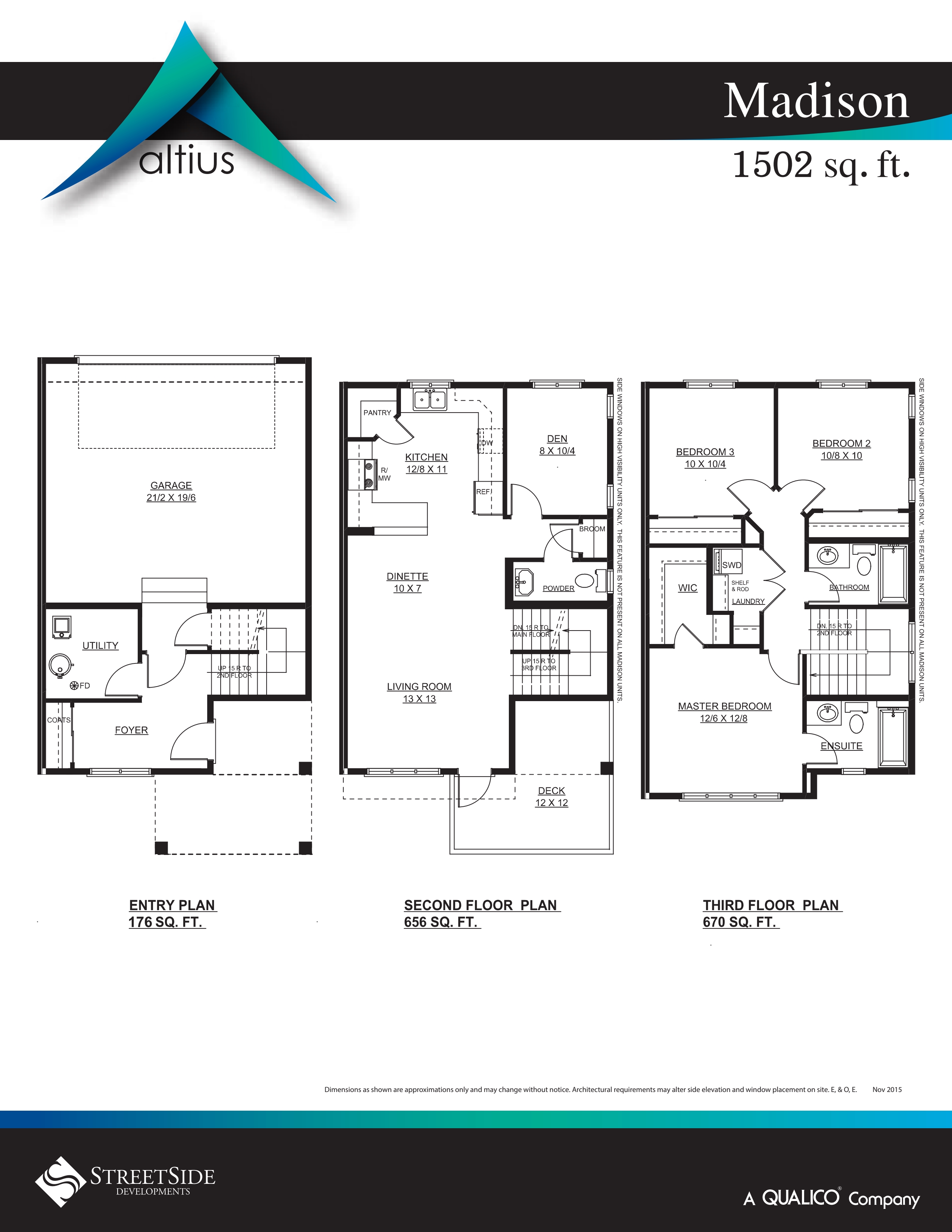 Madison Floor Plan of Altius Tamarack Towns with undefined beds
