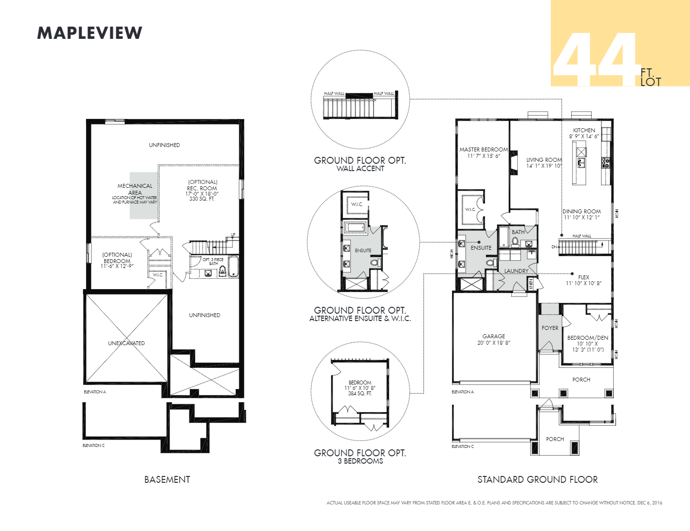 Mapleview Floor Plan of Riverside South Richcraft Homes with undefined beds