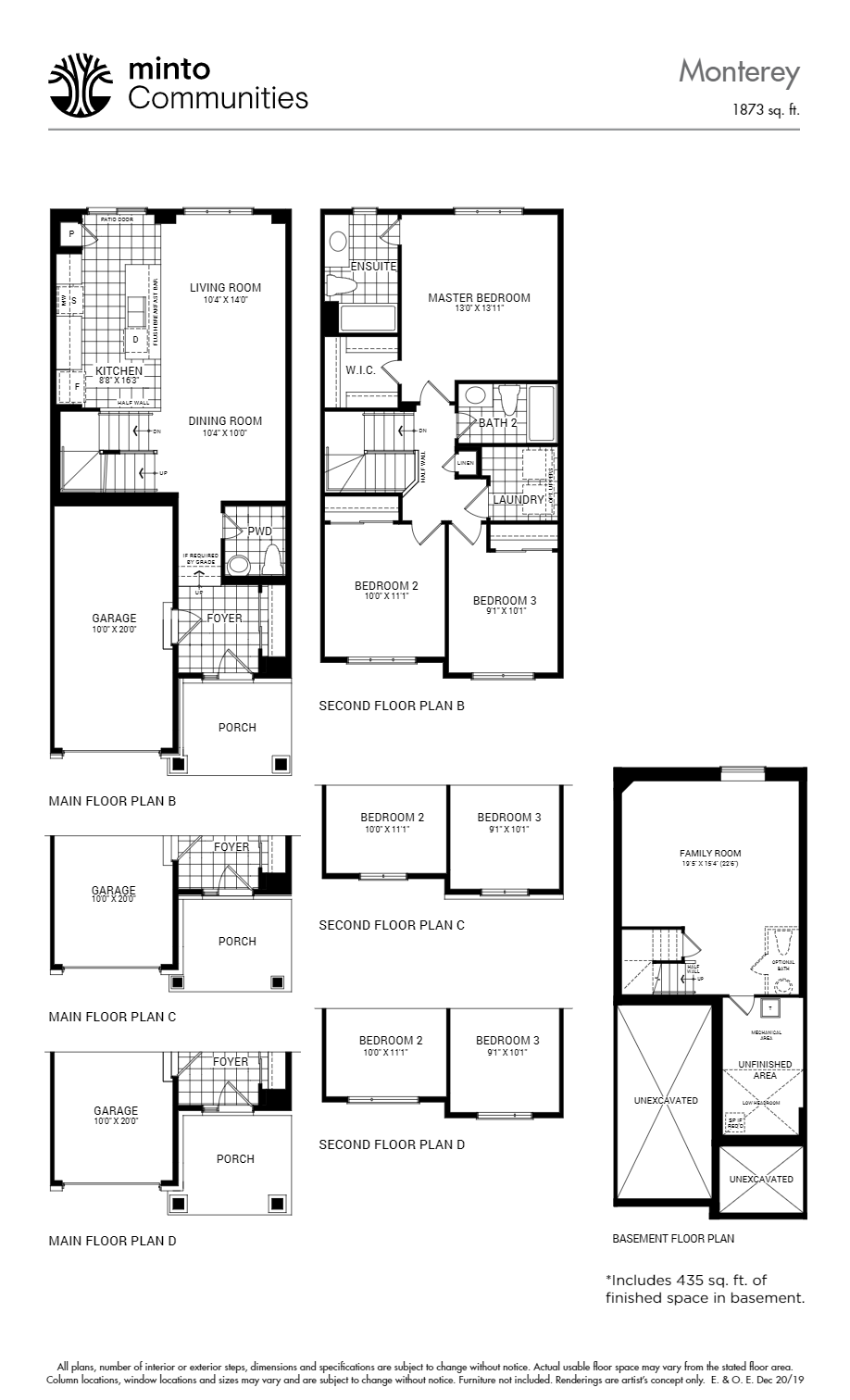 Monterey Floor Plan of Avalon Vista by Minto Communities with undefined beds