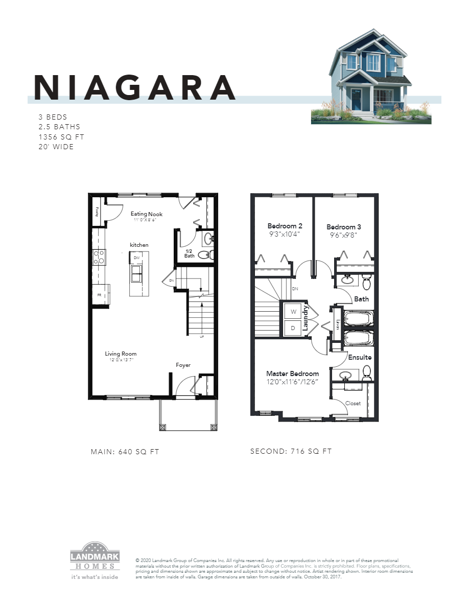 Niagara Floor Plan of Glenridding Ravine by Landmark Homes with undefined beds