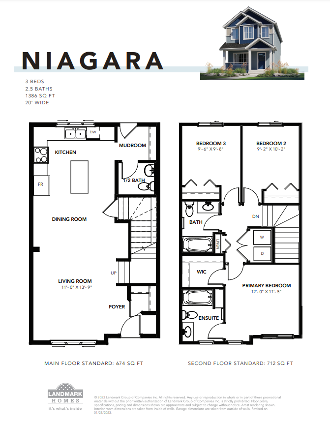 Niagara Floor Plan of Aster Landmark Homes with undefined beds