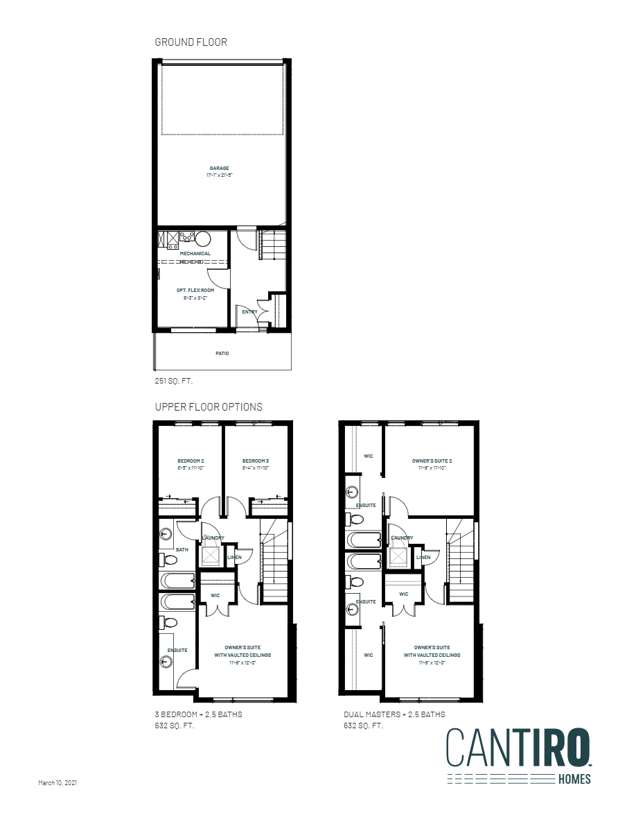 London Floor Plan of Cantiro Towns One at Keswick with undefined beds