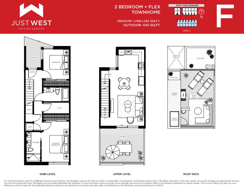 F Floor Plan of Just West Condos with undefined beds