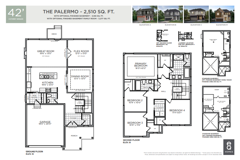 The Palermo Floor Plan of Pathways at Findlay Creek eQ Homes with undefined beds