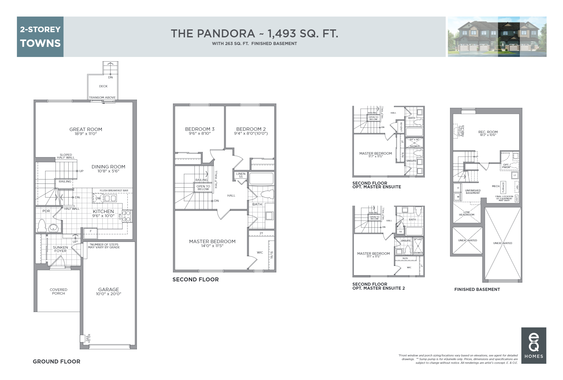 The Pandora Floor Plan of Pathways at Findlay Creek eQ Homes with undefined beds
