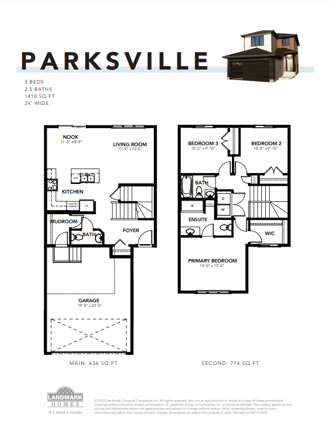 Parksville Floor Plan of Glenridding Ravine by Landmark Homes with undefined beds