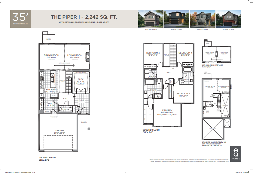 The Piper I Floor Plan of Pathways at Findlay Creek eQ Homes with undefined beds