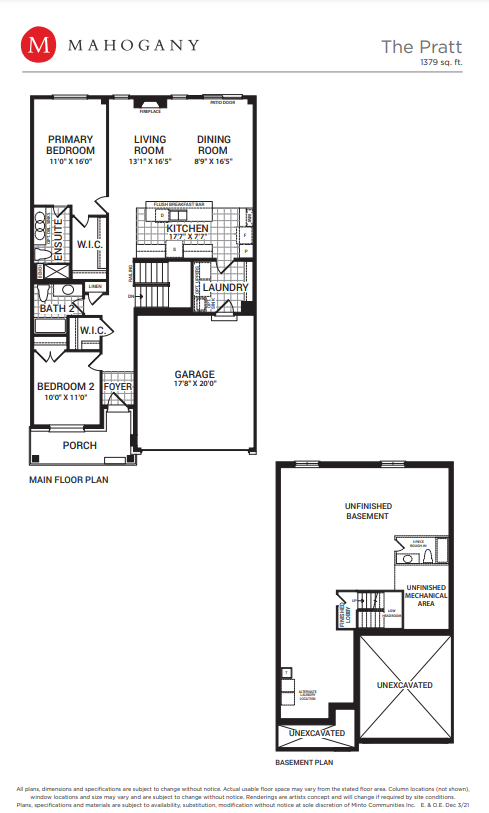 Pratt Floor Plan of Mahogany Towns with undefined beds