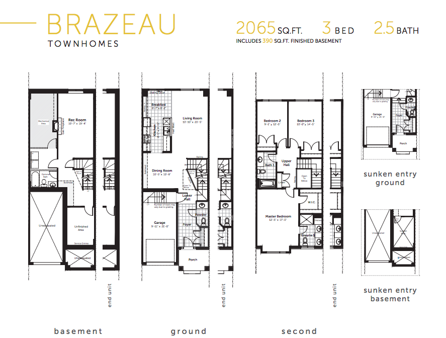 Brazeau Floor Plan of River's Edge Claridge Homes with undefined beds