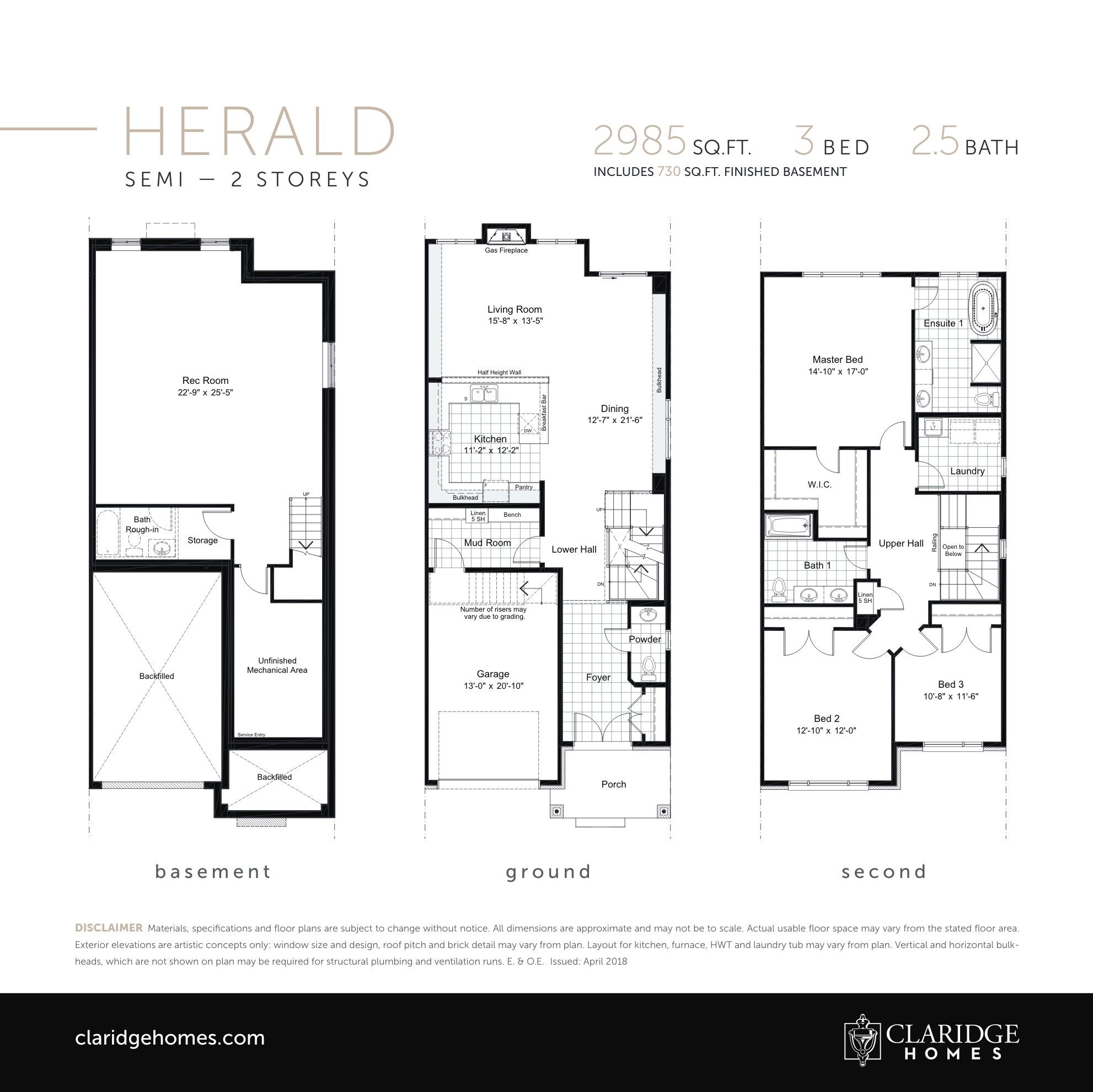 Herald Floor Plan of River's Edge Claridge Homes with undefined beds