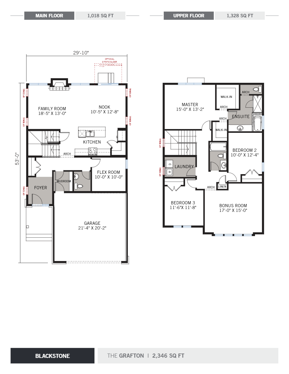 Grafton Floor Plan of Blackstone with undefined beds