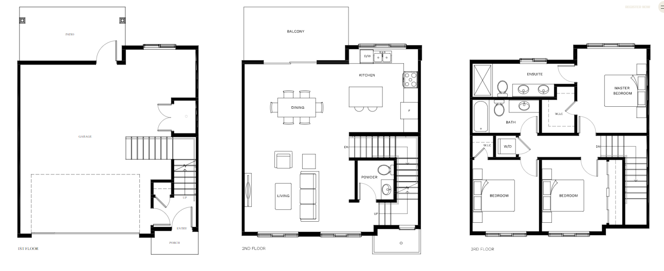 Plan C Floor Plan of Park and Maven Towns with undefined beds