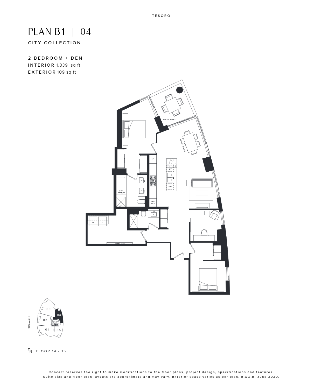 B1 | 04 Floor Plan of Tesoro Condos with undefined beds