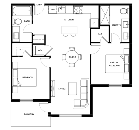 Plan C3 Floor Plan of Park and Maven Towns with undefined beds